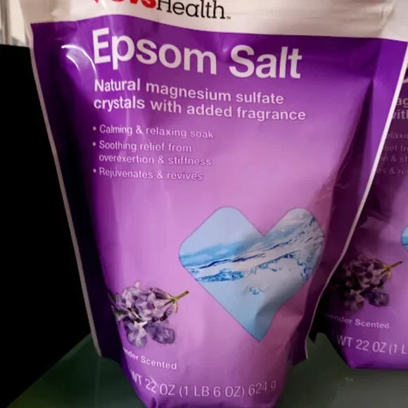 2pc LOT CVS Epsom Salt Lavender For Bath 44 Total Ounces (22 Ounces X 2)**NEW! - Picture 2 of 8